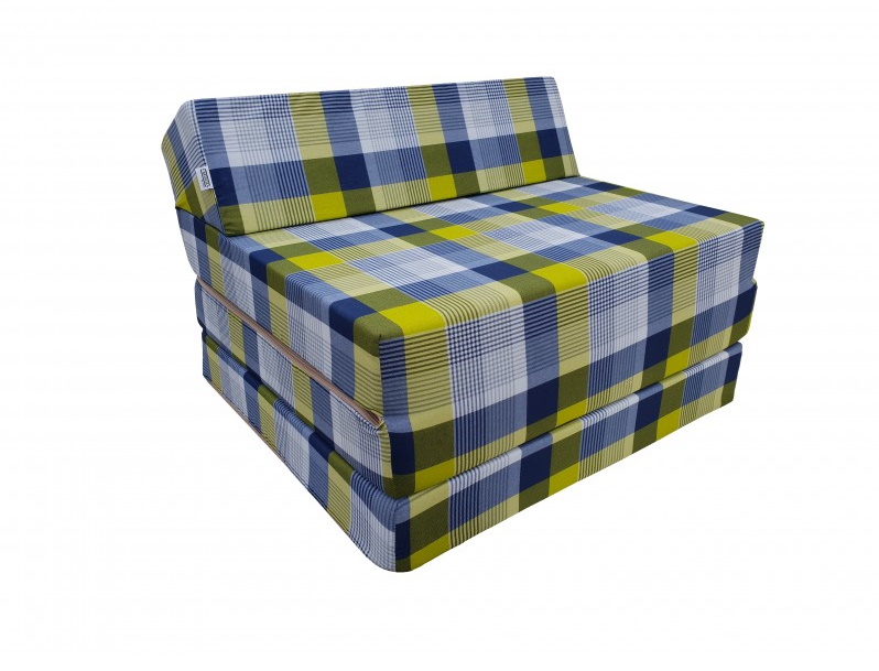 Rozkládací křeslo - matrace pro hosty Kostky modré Rozkládací křeslo - matrace pro hosty Kostky modré